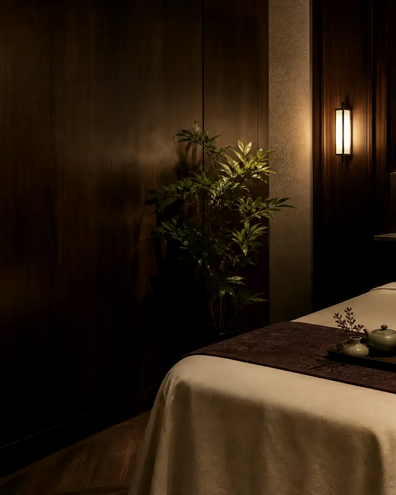 Aromatic oil and towel prepared for wellness massage